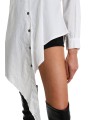 Chemise Popeline de coton asymétrique Blanc LW913 La Haine Inside Us Femme Boutique Online Strasbourg fashion avantgarde 