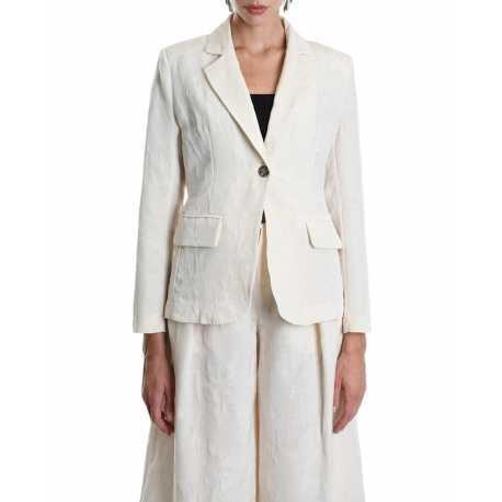 Veste tailleur écru floqué W5001 La Haine Inside Us Femme Boutique Online Strasbourg fashion avant garde mode