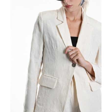 Veste tailleur écru floqué W5001 La Haine Inside Us Femme Boutique Online Strasbourg fashion avant garde mode