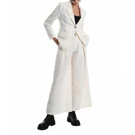 Veste tailleur écru floqué W5001 La Haine Inside Us Femme Boutique Online Strasbourg fashion avant garde mode