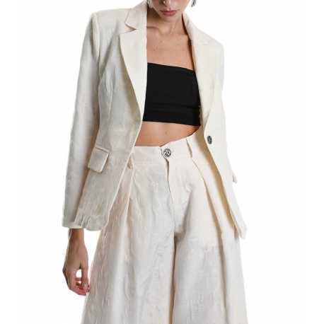 Veste tailleur écru floqué W5001 La Haine Inside Us Femme Boutique Online Strasbourg fashion avant garde mode