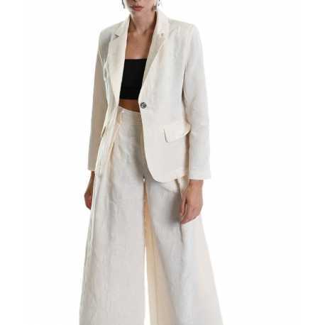 Veste tailleur écru floqué W5001 La Haine Inside Us Femme Boutique Online Strasbourg fashion avant garde mode