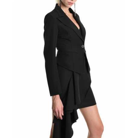 Veste tailleur Skinny Techno Stretch Noire 4B W5013 La Haine Inside Us Femme Boutique Strasbourg fashion avant garde mode