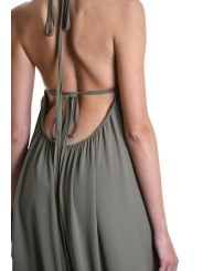 Robe longue verte Asymétrique Georgette Doublée 4B W5055 La Haine Inside Us Femme Boutique Strasbourg fashion avant garde
