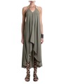 Robe longue verte Asymétrique Georgette Doublée 4B W5055 La Haine Inside Us Femme Boutique Strasbourg fashion avant garde