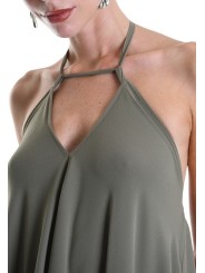 Robe longue verte Asymétrique Georgette Doublée 4B W5055 La Haine Inside Us Femme Boutique Strasbourg fashion avant garde