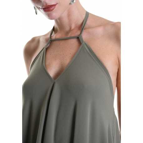 Robe longue verte Asymétrique Georgette Doublée 4B W5055 La Haine Inside Us Femme Boutique Strasbourg fashion avant garde