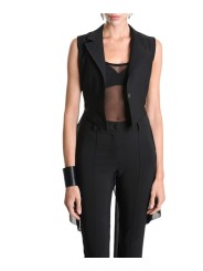  Gilet tailleur noir georgette stretch GILET Skinny La Haine Inside Us Femme W5114 Boutique Strasbourg fashion avant garde