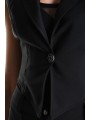  Gilet tailleur noir georgette stretch GILET Skinny La Haine Inside Us Femme W5114 Boutique Strasbourg fashion avant garde
