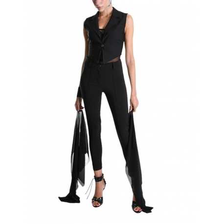  Gilet tailleur noir georgette stretch GILET Skinny La Haine Inside Us Femme W5114 Boutique Strasbourg fashion avant garde