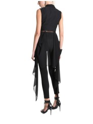  Gilet tailleur noir georgette stretch GILET Skinny La Haine Inside Us Femme W5114 Boutique Strasbourg fashion avant garde