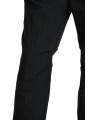 Pantalon noir rayé blanc lin coton plis genou M1075 La Haine Inside Us Homme Strasbourg Boutique Online Mode Créateur 