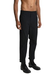Pantalon noir rayé blanc lin coton plis genou M1075 La Haine Inside Us Homme Strasbourg Boutique Online Mode Créateur 