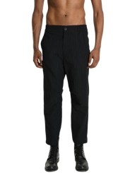 Pantalon noir rayé blanc lin coton plis genou M1075 La Haine Inside Us Homme Strasbourg Boutique Online Mode Créateur 