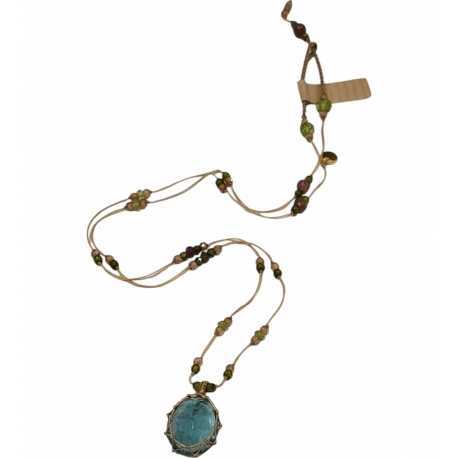 Collier Tibétain Stib Fluorite Green Sharing