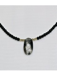 Collier Reverie Noire Agates perles Or 1 Quartz TFW24-44 Catherine Michiels bijoux jewellery