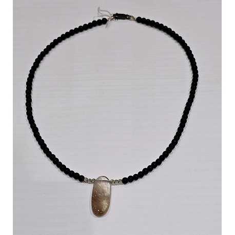 Collier Reverie Noire Agates perles Or 1 Quartz TFW24-44 Catherine Michiels bijoux jewellery