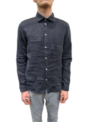 Chemise lin bleu marine CaTorino 9CA2260 LB160 006 Mason's boutique Strasbourg online vêtement mode