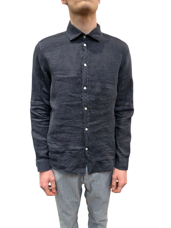 Chemise lin bleu marine CaTorino 9CA2260 LB160 006 Mason's boutique Strasbourg online vêtement mode