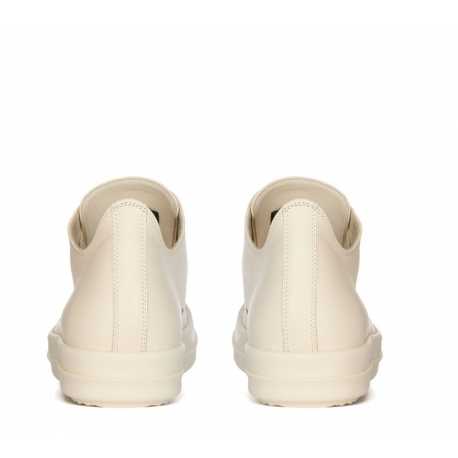 Baskets cuir lave Blanc Milk Low Sneaks RO01E 7891 LCO 1111 Rick Owens femme boutique Strasbourg sneaker avant garde
