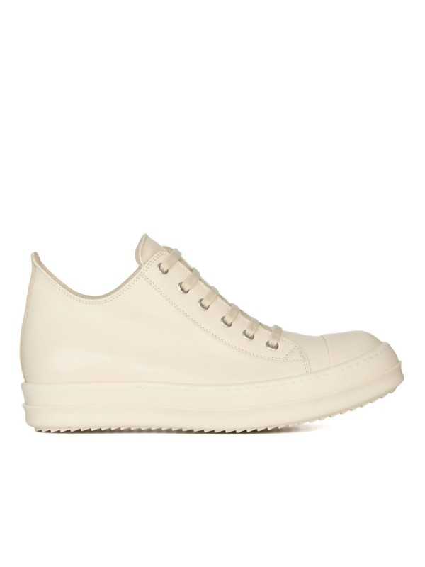 Baskets cuir lave Blanc Milk Low Sneaks RO01E 7891 LCO 1111 Rick Owens femme boutique Strasbourg sneaker avant garde