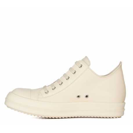 Baskets cuir lave Blanc Milk Low Sneaks RO01E 7891 LCO 1111 Rick Owens femme boutique Strasbourg sneaker avant garde