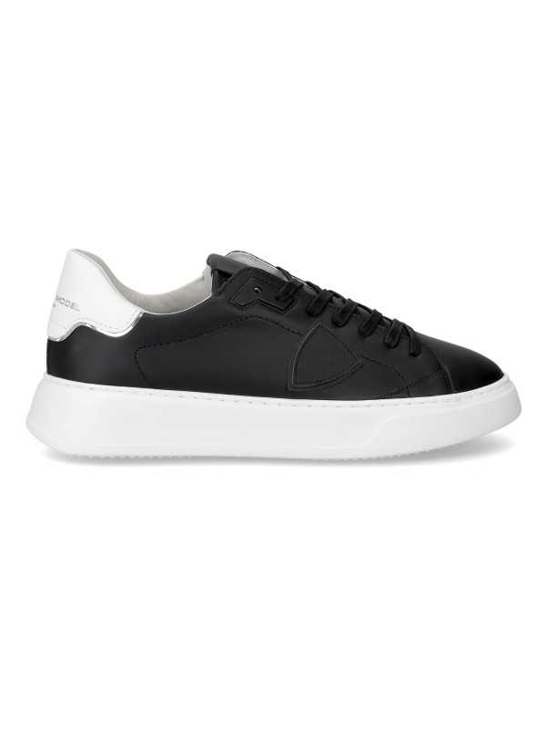 Baskets Temple sneakers noirs spoiler semelle blanche Philippe Model homme BTLU V02 boutique Strasbourg online mode