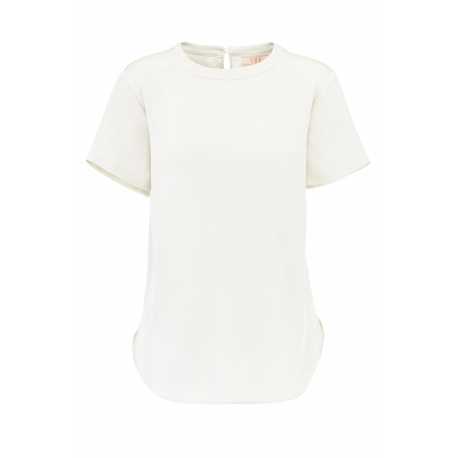 Top soie écru col rond Solid 252 0295 021 Ivi Collection femme boutique Strasbourg vêtement mode basic
