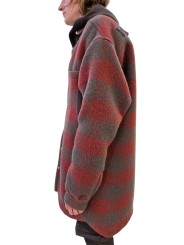 Manteau carreaux bois de rose dust Oversize Outershirt RU02E 1739 WJP 13P Rick Owens homme boutique Strasbourg vêtement