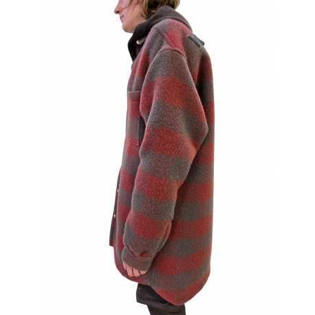 Manteau carreaux bois de rose dust Oversize Outershirt RU02E 1739 WJP 13P Rick Owens homme boutique Strasbourg vêtement