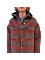 Manteau carreaux bois de rose dust Oversize Outershirt RU02E 1739 WJP 13P Rick Owens homme boutique Strasbourg vêtement