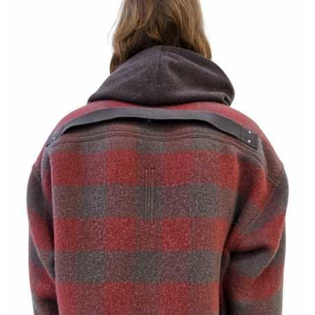 Manteau carreaux bois de rose dust Oversize Outershirt RU02E 1739 WJP 13P Rick Owens homme boutique Strasbourg vêtement