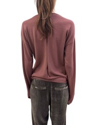 Pull col rond bois de rose manches longues RP02E 4612 ML 13Rick Owens Femme Strasbourg fashion mode concept store