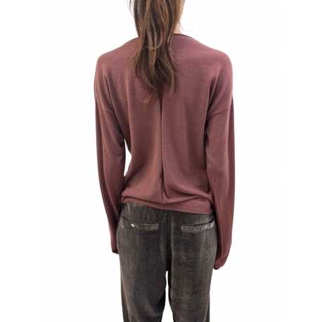 Pull col rond bois de rose manches longues RP02E 4612 ML 13Rick Owens Femme Strasbourg fashion mode concept store