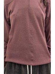 Pull col rond bois de rose manches longues RP02E 4612 ML 13Rick Owens Femme Strasbourg fashion mode concept store