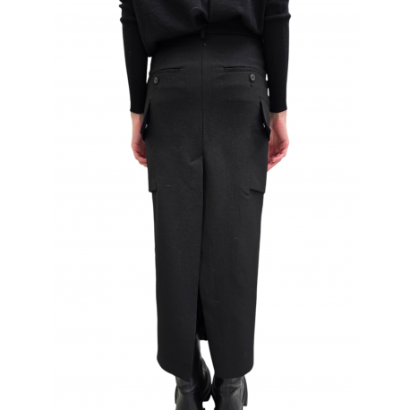 Jupe cargo longue noir Firbanks Skirt RP02E 4379 WGP 09 Rick Owens Femme Strasbourg fashion mode créateur boutique