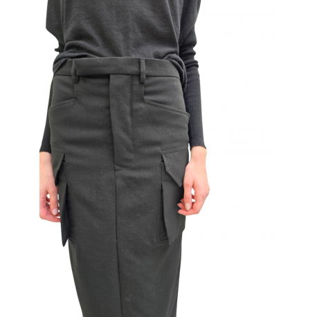 Jupe cargo longue noir Firbanks Skirt RP02E 4379 WGP 09 Rick Owens Femme Strasbourg fashion mode créateur boutique