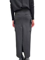 Jupe cargo longue noir Firbanks Skirt RP02E 4379 WGP 09 Rick Owens Femme Strasbourg fashion mode créateur boutique