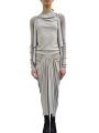 Jupe longue drapée avant gris Pearl Knee Draped Skirt RP02E 4384 JR 08 Rick Owens Femme mode women fashion créateur 