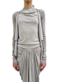 Jupe longue drapée avant gris Pearl Knee Draped Skirt RP02E 4384 JR 08 Rick Owens Femme mode women fashion créateur 
