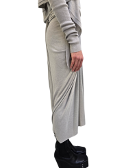 Jupe longue drapée avant gris Pearl Knee Draped Skirt RP02E 4384 JR 08 Rick Owens Femme mode women fashion créateur 