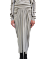 Jupe longue drapée avant gris Pearl Knee Draped Skirt RP02E 4384 JR 08 Rick Owens Femme mode women fashion créateur 