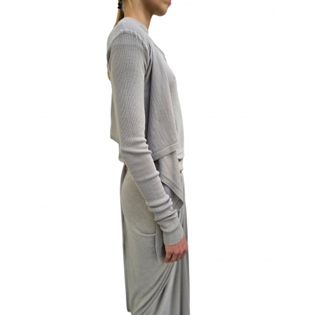 Jupe longue drapée avant gris Pearl Knee Draped Skirt RP02E 4384 JR 08 Rick Owens Femme mode women fashion créateur 