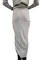 Jupe longue drapée avant gris Pearl Knee Draped Skirt RP02E 4384 JR 08 Rick Owens Femme mode women fashion créateur 