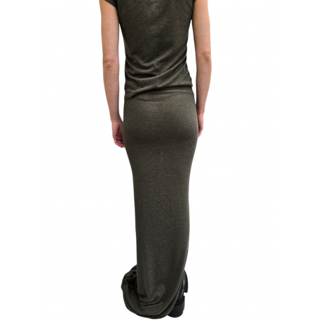 Jupe fente plissée côté verte laine coton Edfu RP02E 4359 JR 25 Rick Owens Femme concept store fashion boutique Strasbourg