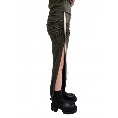 Jupe fente plissée côté verte laine coton Edfu RP02E 4359 JR 25 Rick Owens Femme concept store fashion boutique Strasbourg