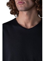 T-shirt Milo col v noir manches courtes coton Pima Anonym Homme boutique Strasbourg vêtement basic mode