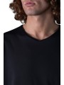 T-shirt Milo col v noir manches courtes coton Pima Anonym Homme boutique Strasbourg vêtement basic mode