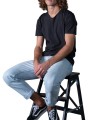 T-shirt Milo col v noir manches courtes coton Pima Anonym Homme boutique Strasbourg vêtement basic mode
