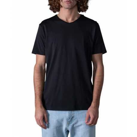 T-shirt Milo col v noir manches courtes coton Pima Anonym Homme boutique Strasbourg vêtement basic mode